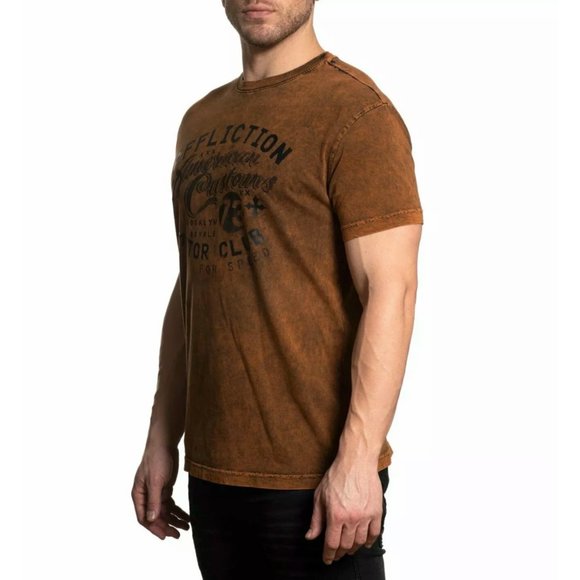 AFFLICTION Men's T-Shirt S/S BROOKLYN Tee Black La - Picture 10 of 10